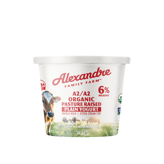 Yogurt, A2, Plain, Whole Milk, Extra Cream Top, Organic