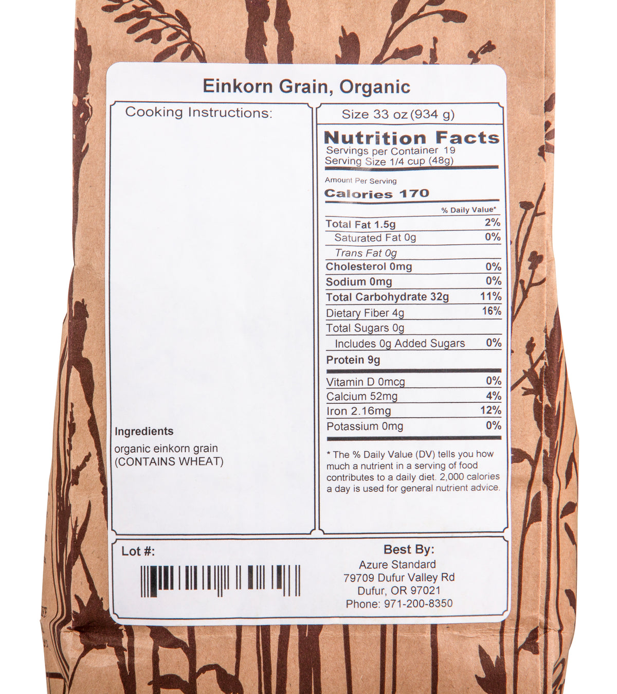 Einkorn Grain, Organic