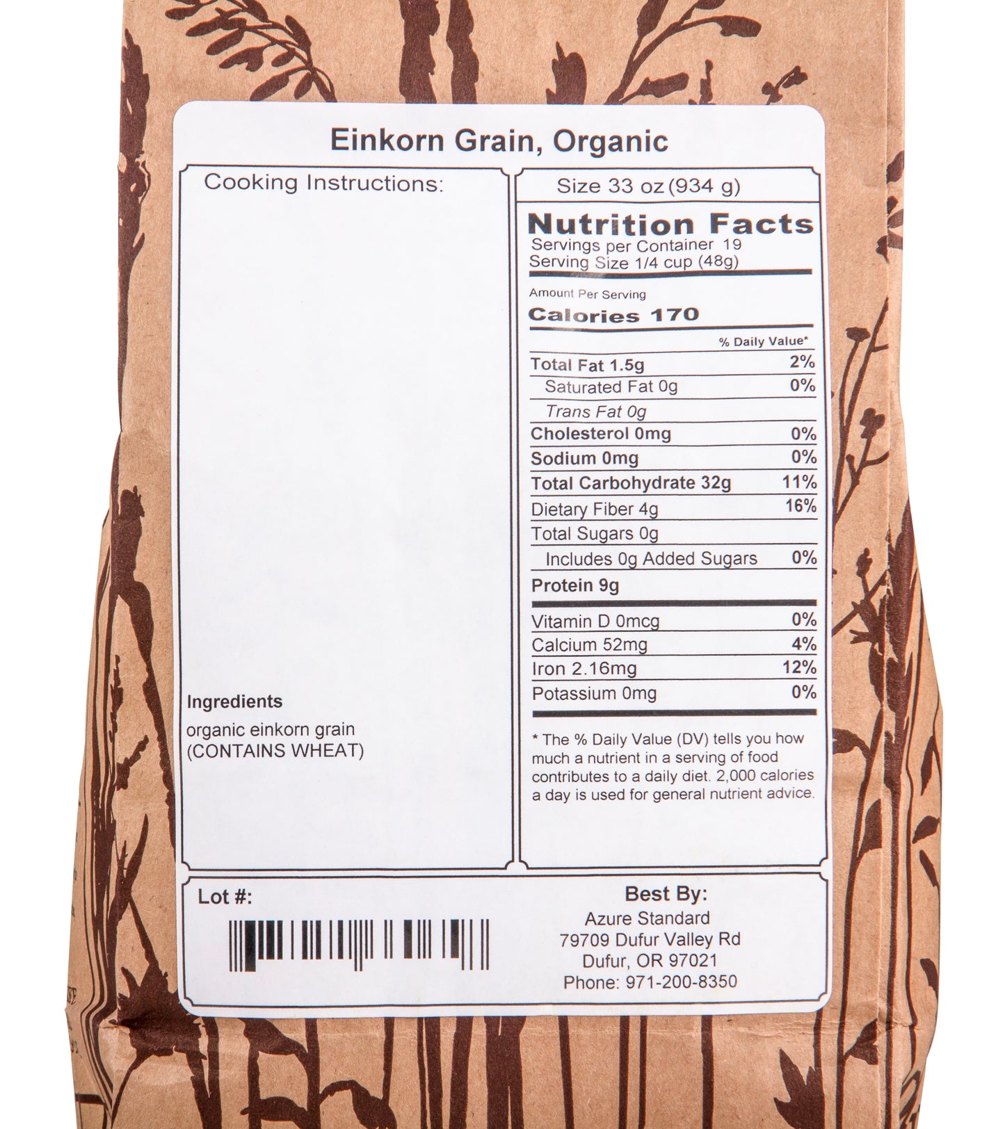 Einkorn Grain, Organic