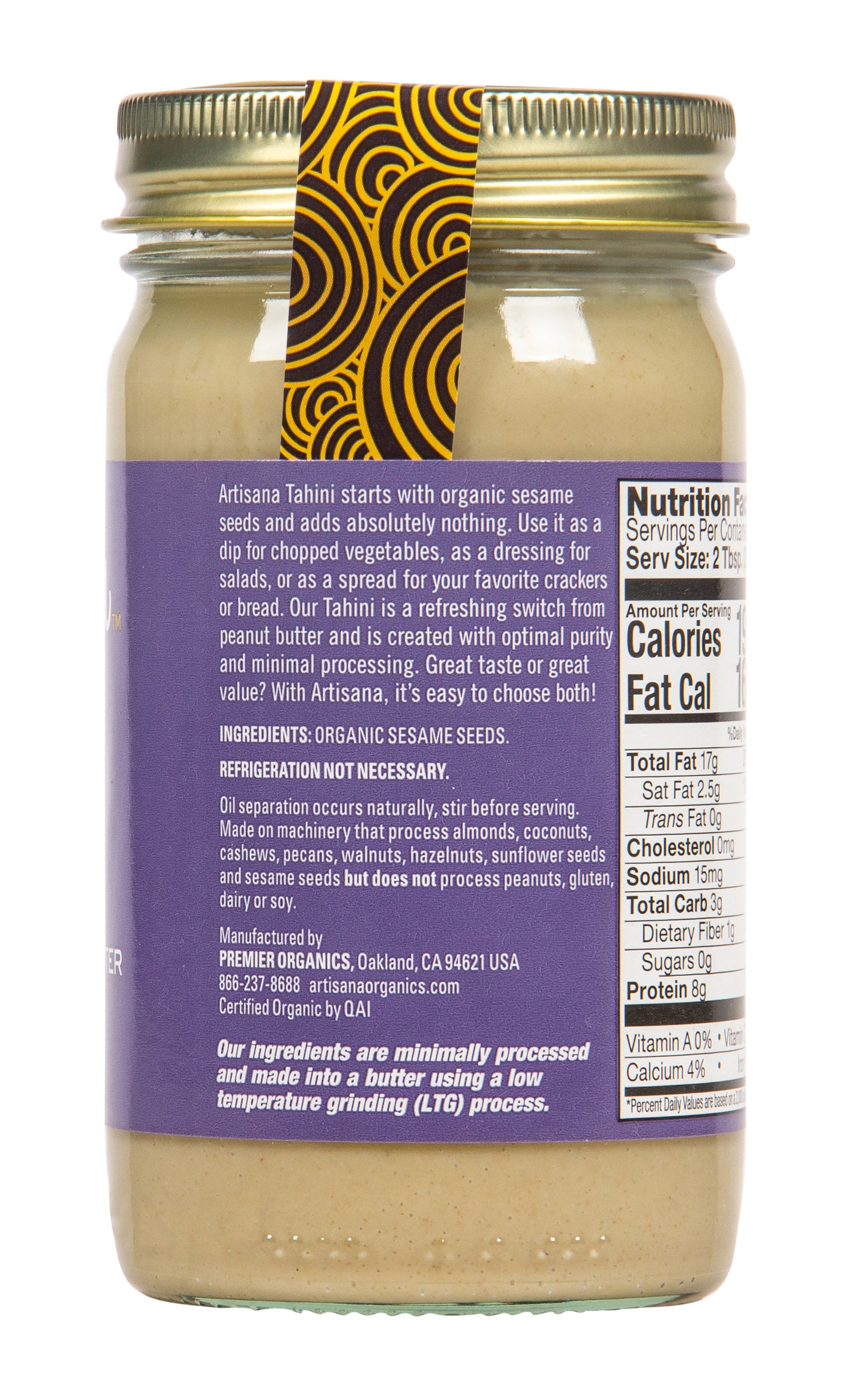 Tahini, Raw, Organic