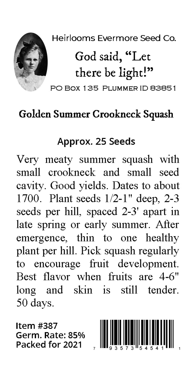 Golden Summer Crookneck Squash Seeds