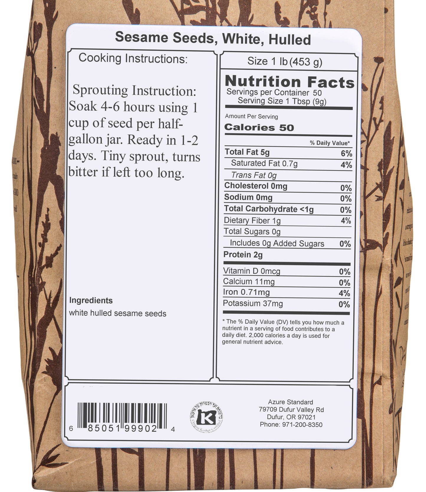 Sesame Seeds, White, Hulled