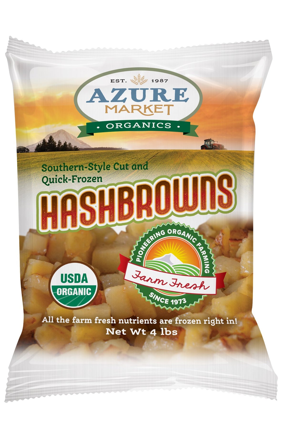 Hashbrowns, Southern Style, Frozen, Organic