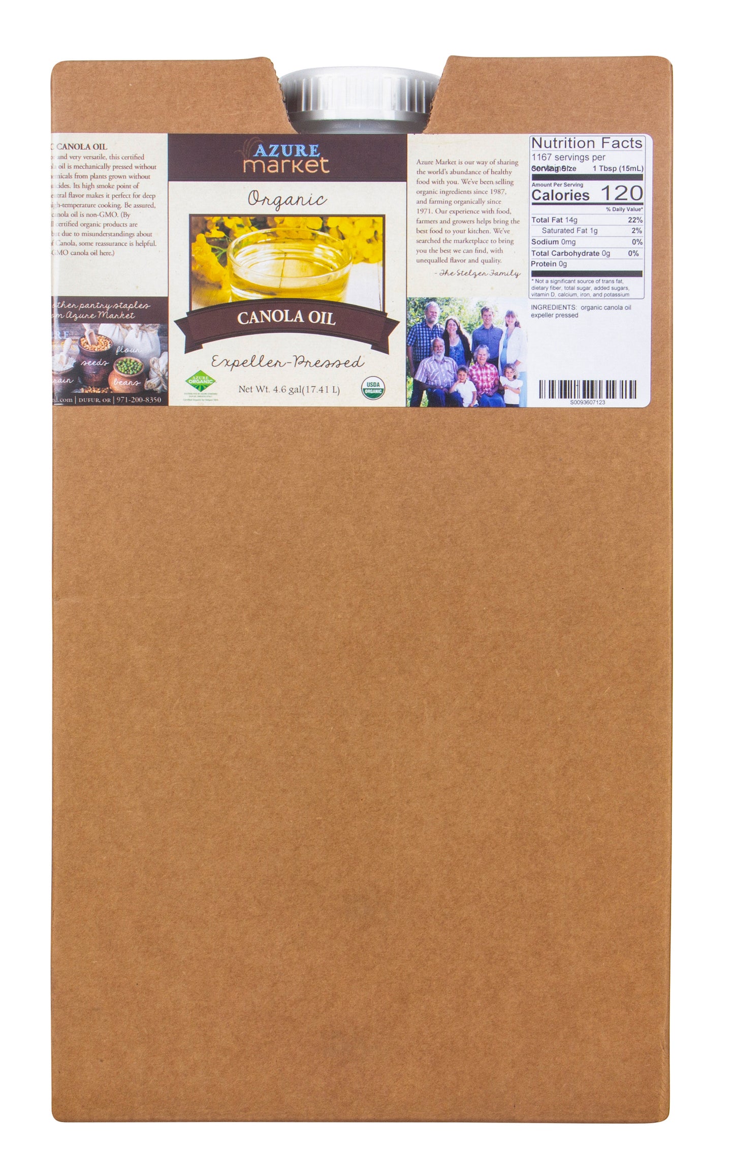 Canola Oil, Expeller Pressed, Organic