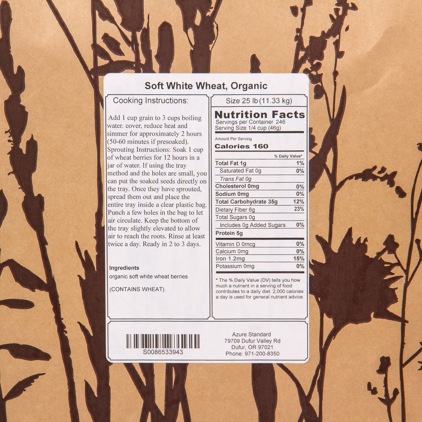 Soft White Wheat, Organic