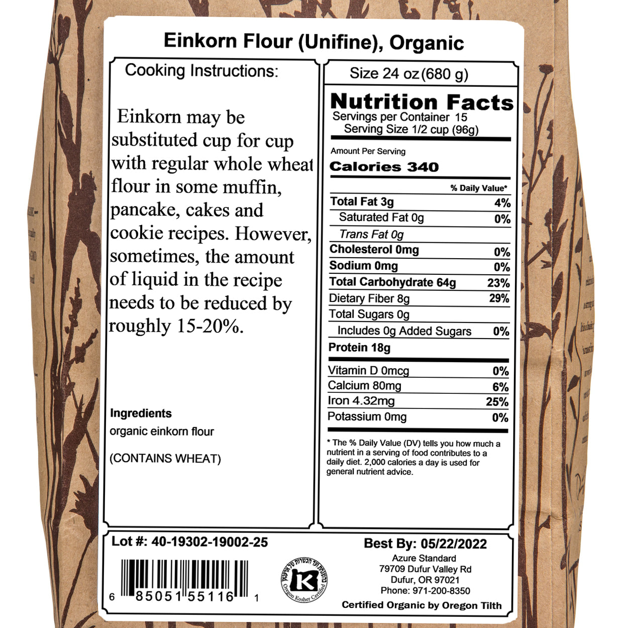 Einkorn Flour (Unifine), Organic