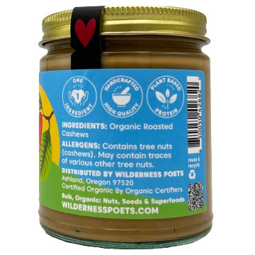 Cashew Butter, Roasted, Organic