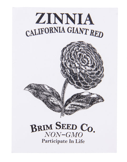 Flower, Zinnia California Giant Red Seed