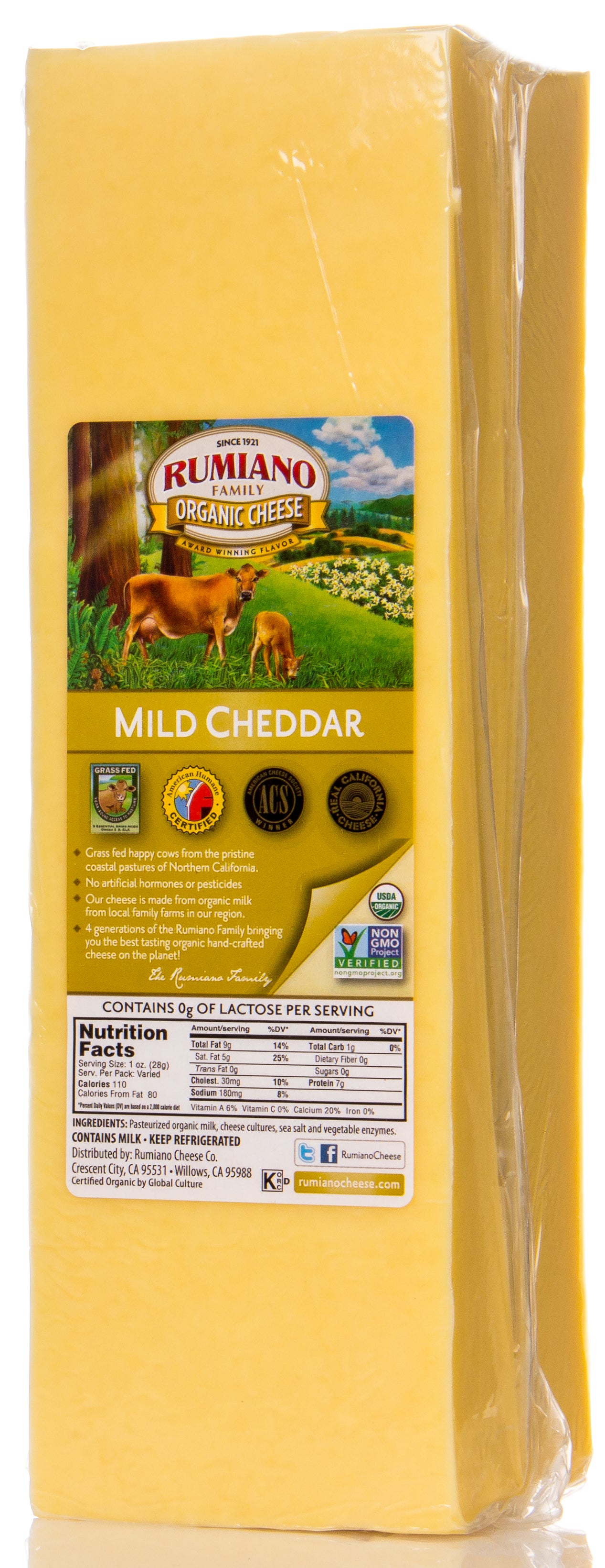 Cheddar Cheese, Mild, White, Organic, Random Weight