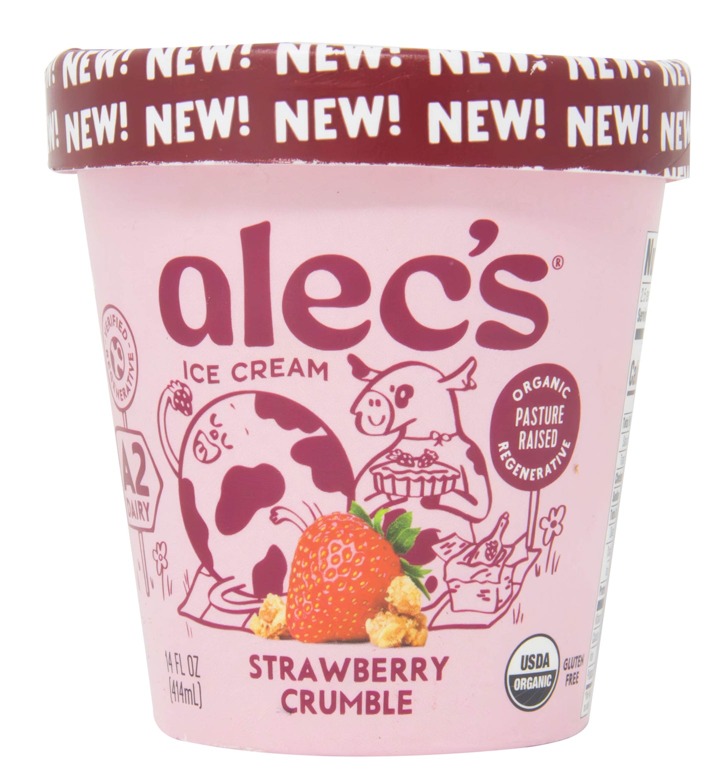 Ice Cream, Strawberry Crumble, A2, Organic