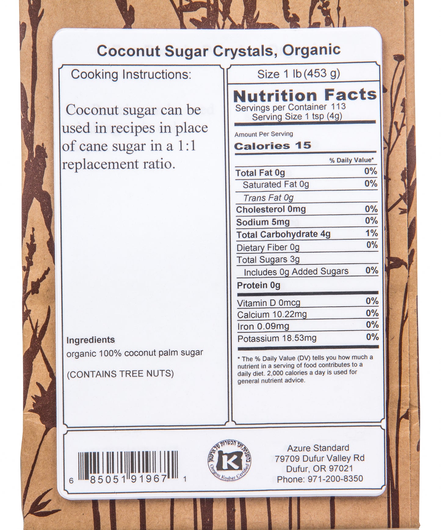 Coconut Sugar Crystals, Organic