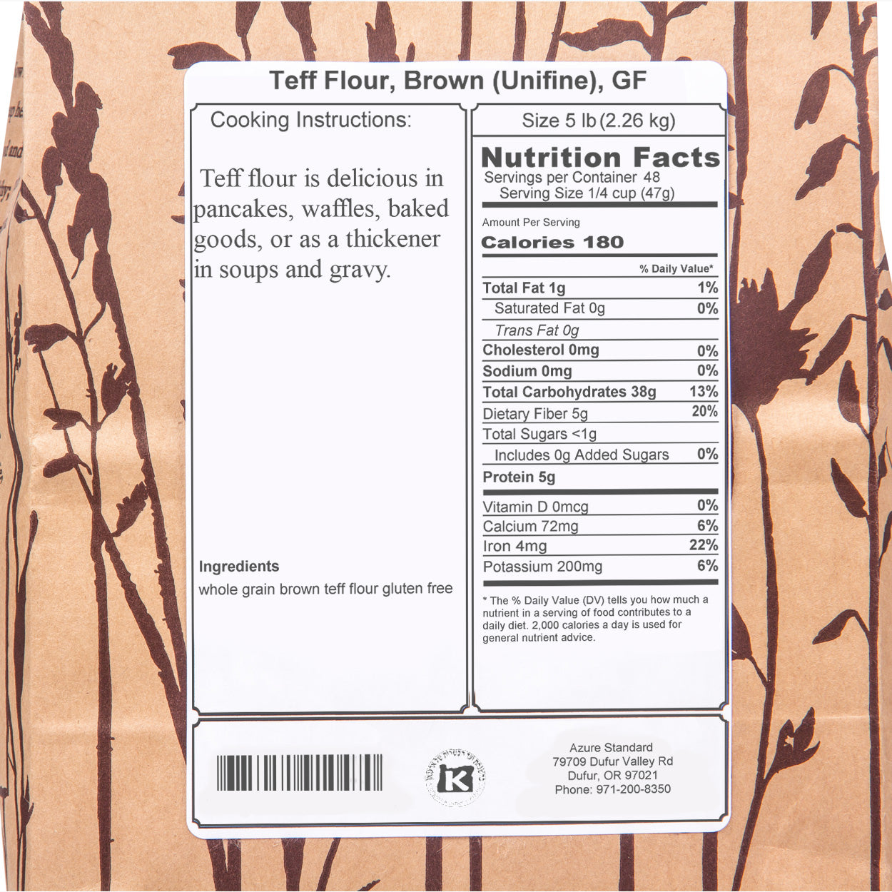 Teff Flour, Brown (Unifine), GF