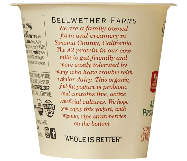 Yogurt, Whole Milk, Strawberry, A2 Organic