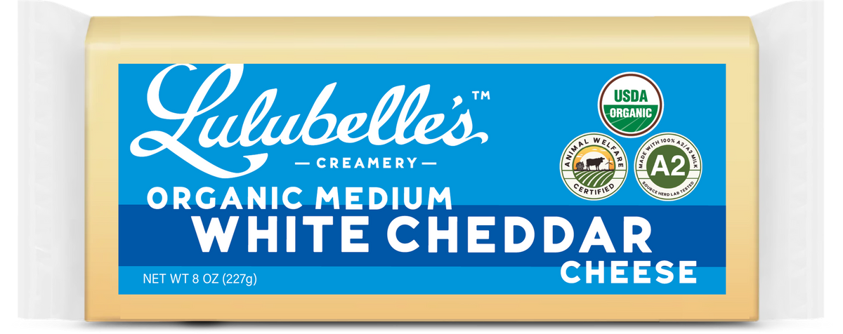 Cheddar Cheese, Medium White, A2, Organic