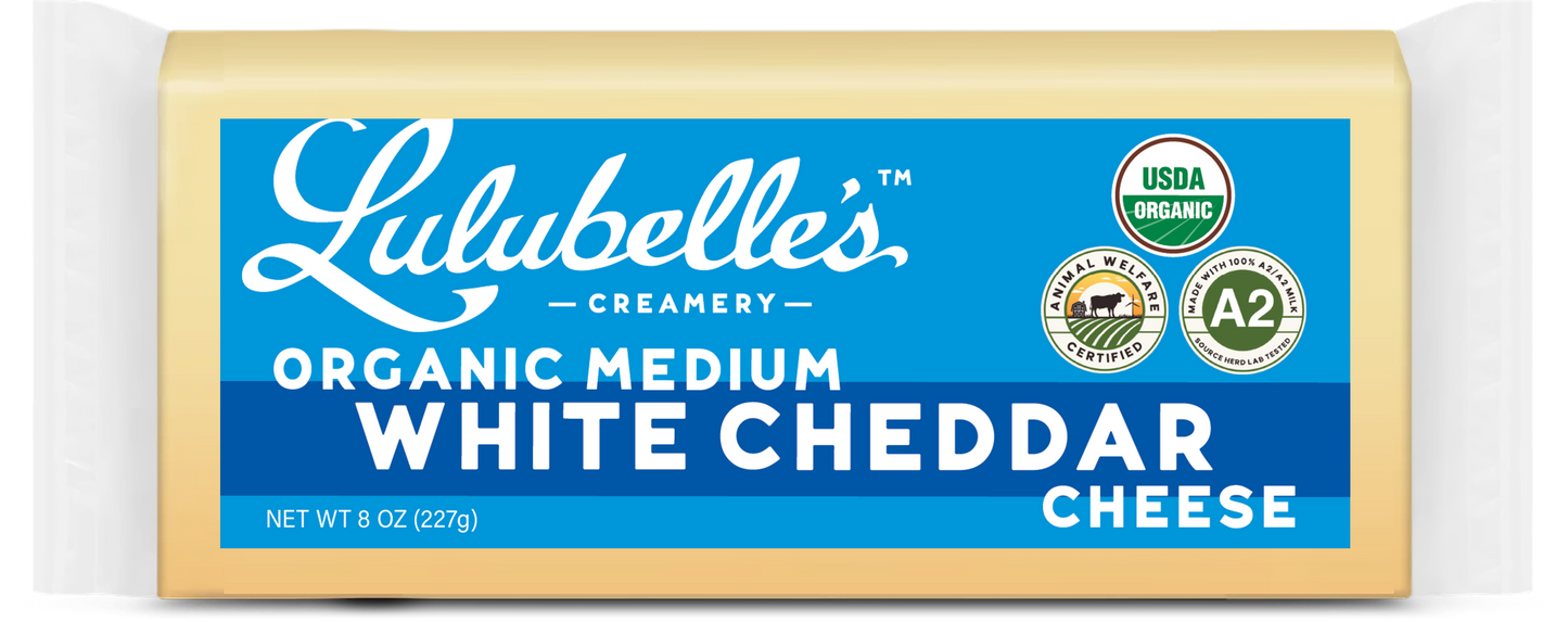 Cheddar Cheese, Medium White, A2, Organic