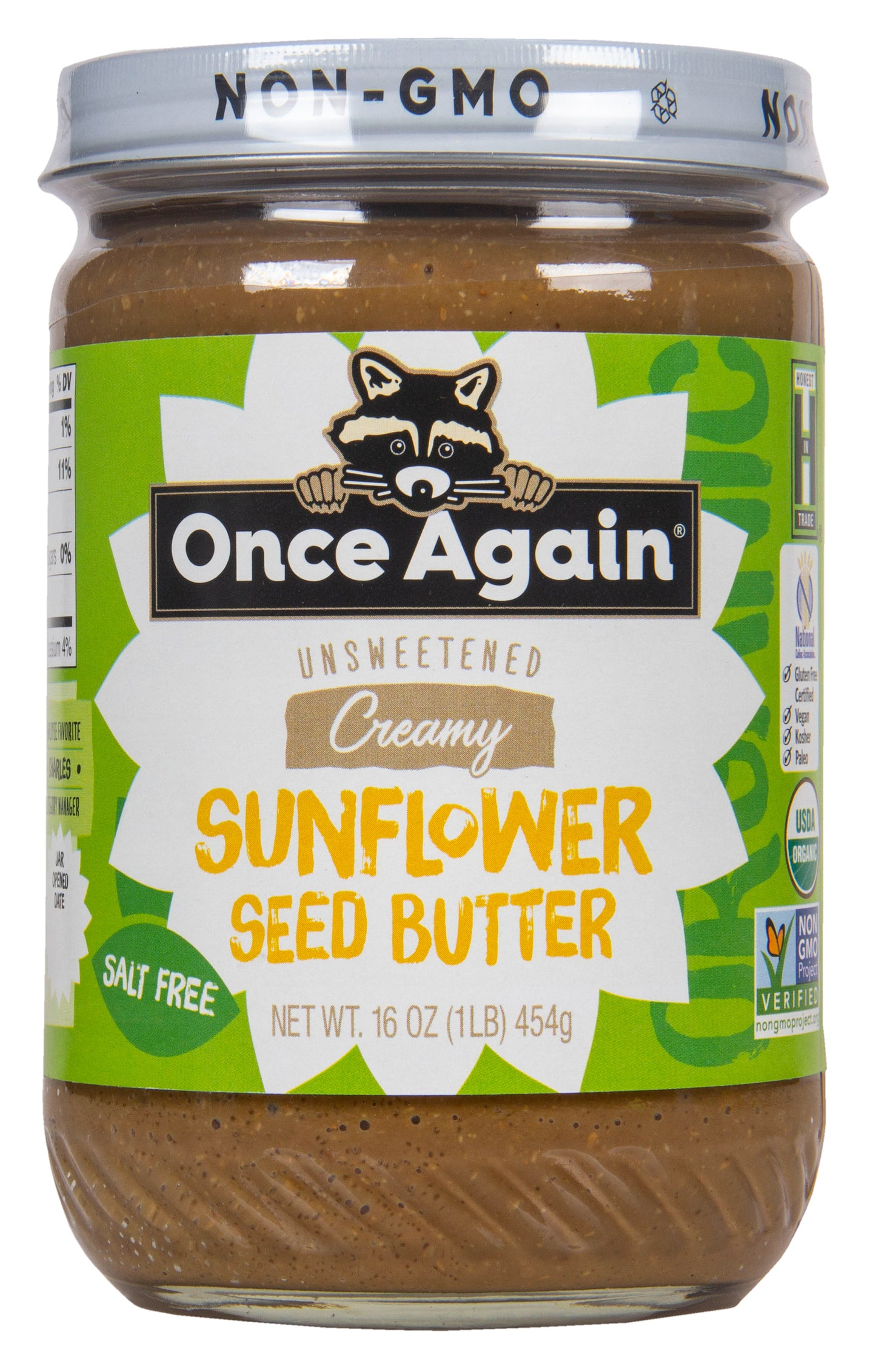 Sunflower Butter, Unsweetened, Salt Free, Organic