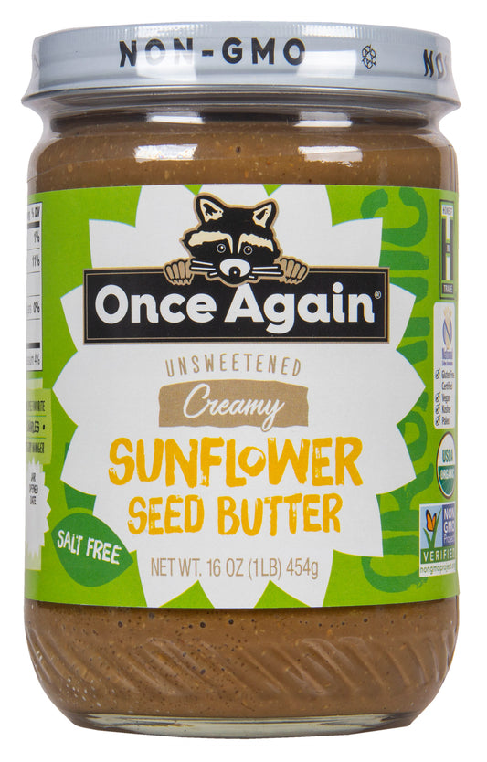 Sunflower Butter, Unsweetened, Salt Free, Organic