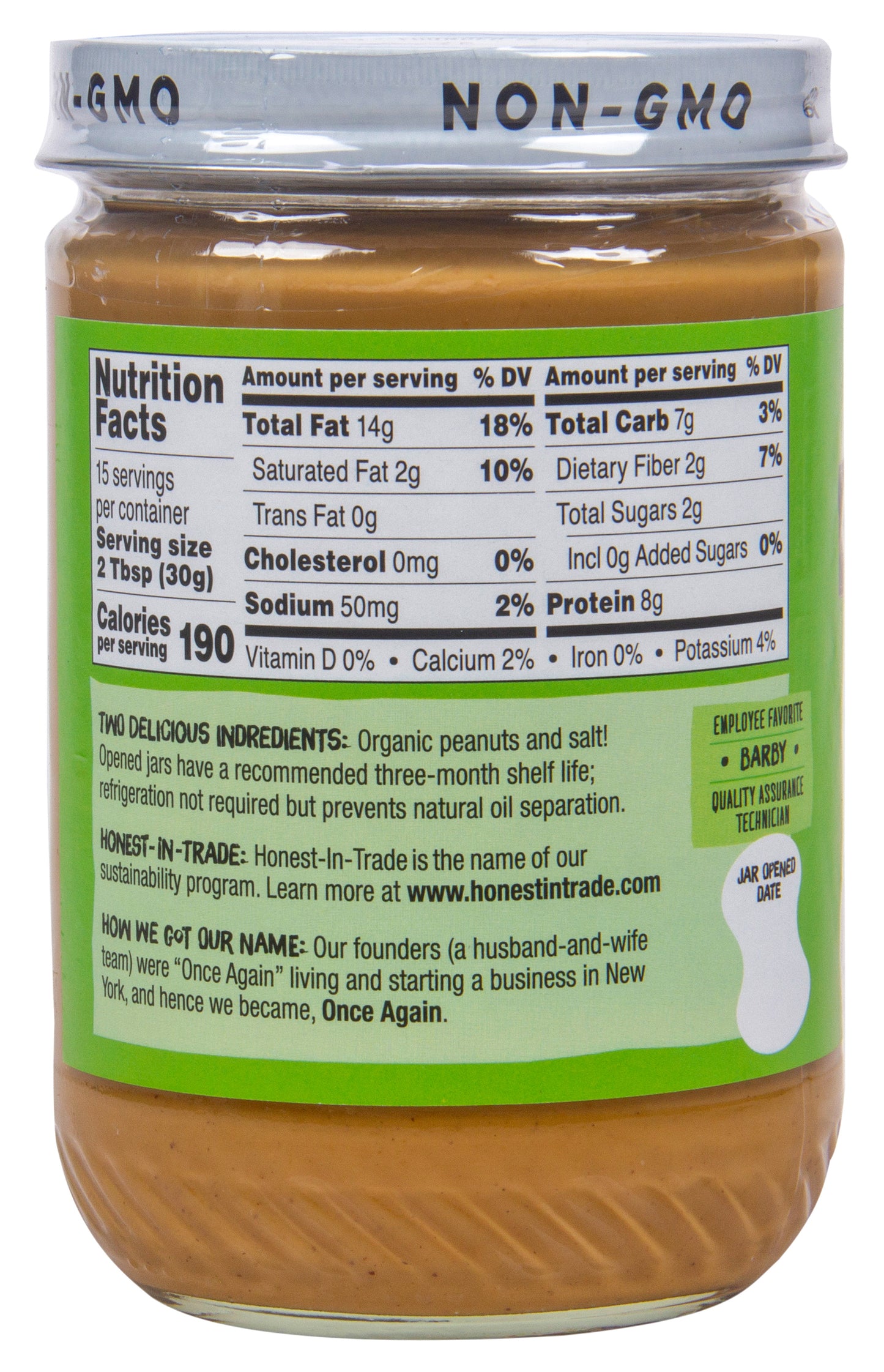 Peanut Butter, Unsweetened, Creamy, Organic