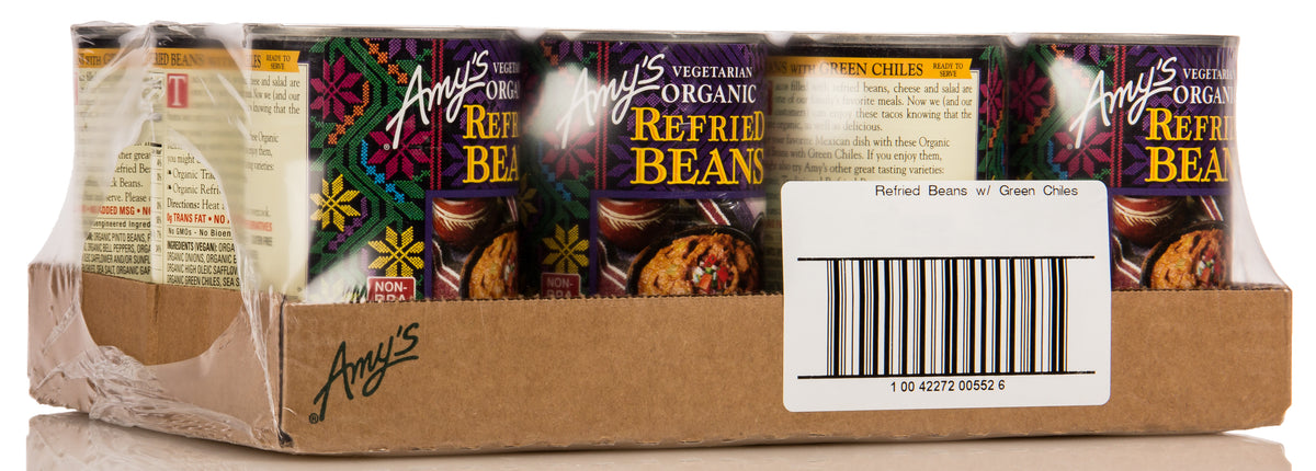 Refried Beans with Green Chiles, Organic