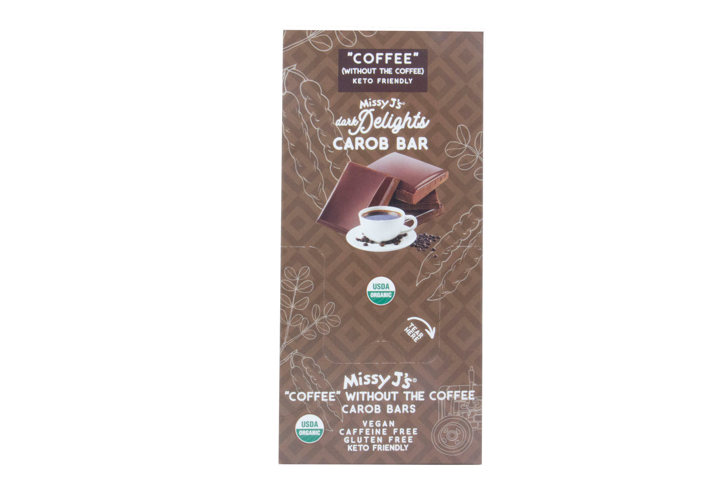 Dark Delight Carob Candy Bar, Coffee, Organic