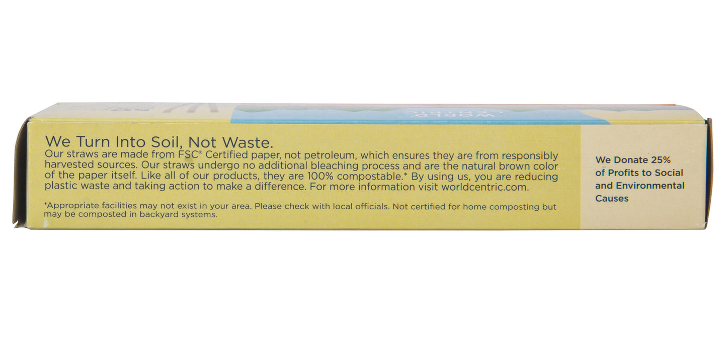 Drinking Straws, Kraft Paper Compostable, 8 inch