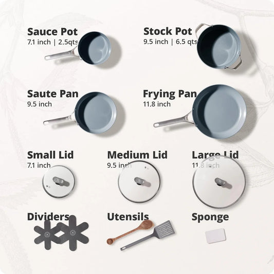 Cookware Set, 10 Piece, Birch White