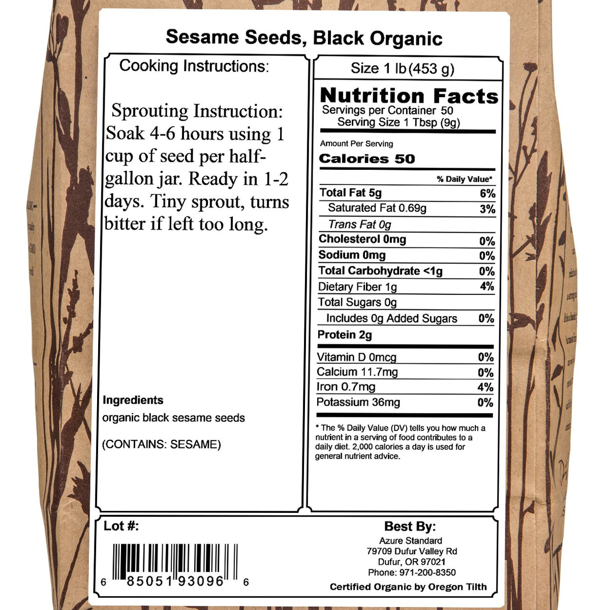 Sesame Seeds, Black, Organic