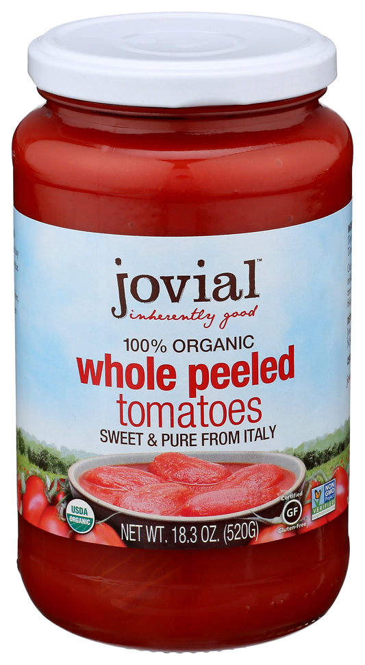 Tomatoes, Whole Peeled, in Glass, Organic