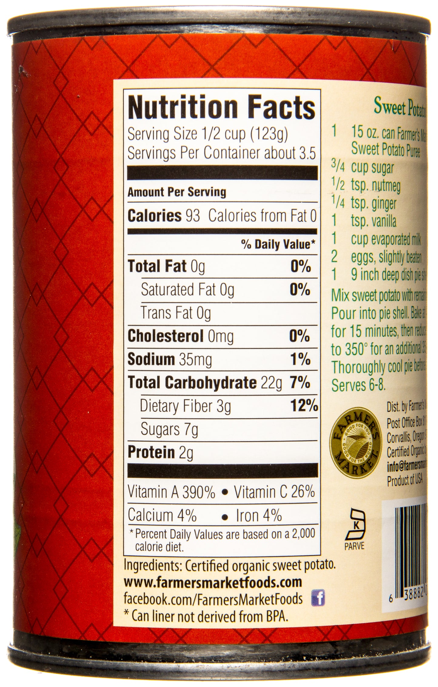 Sweet Potato Puree, Organic