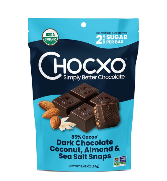Dark Chocolate Snaps, Coconut- Almond & Sea Salt, Organic