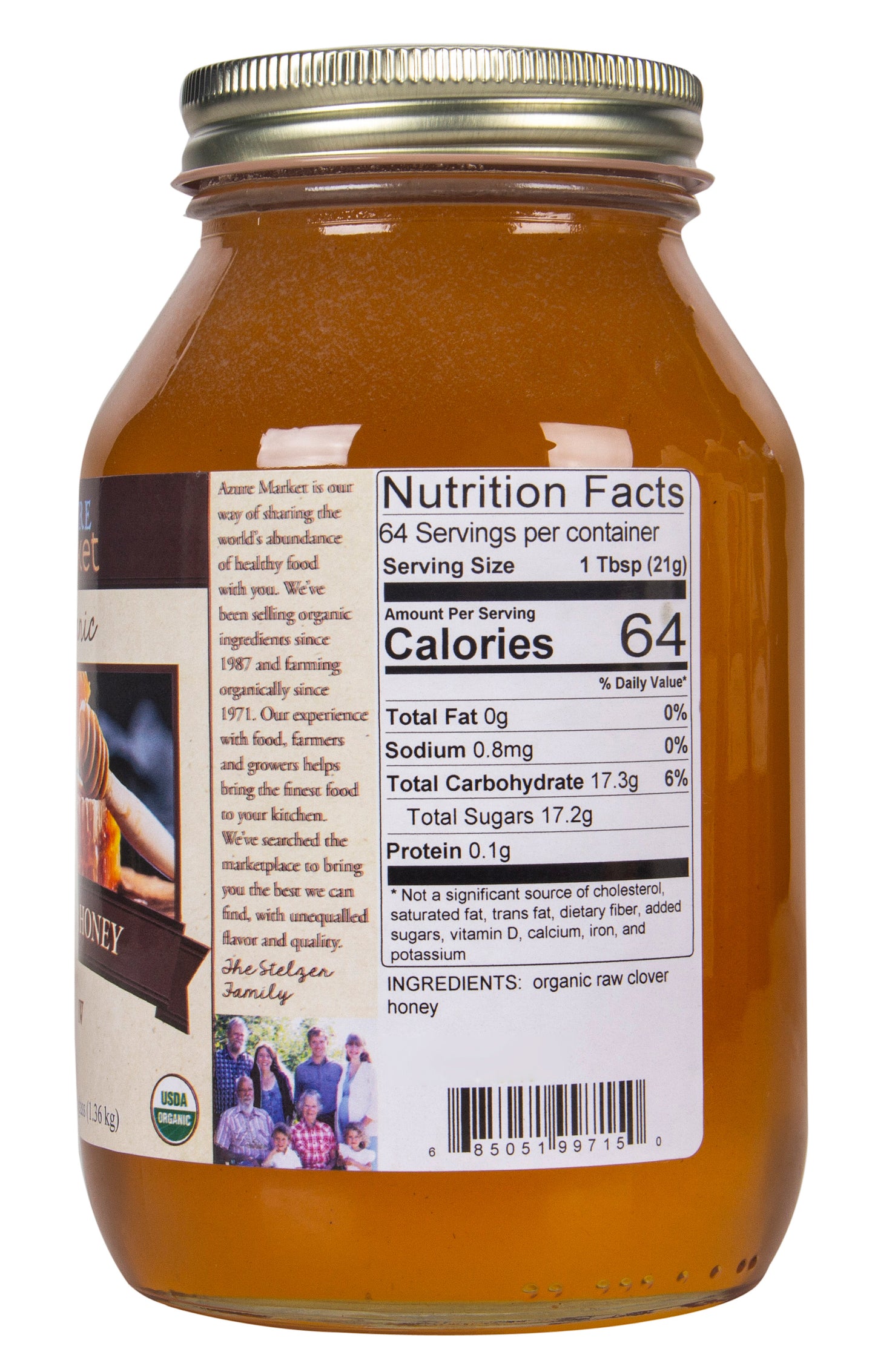 Clover Honey, Raw, Organic