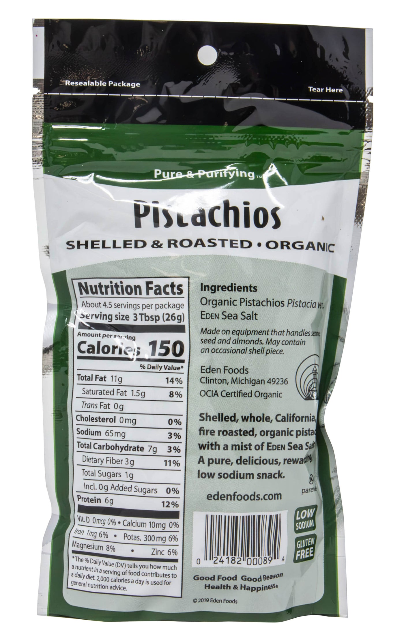 Pistachios, Shelled, Dry Roasted, Organic