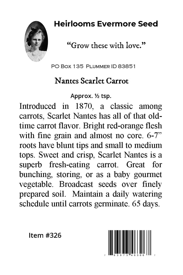 Nantes Scarlet Carrot Seeds