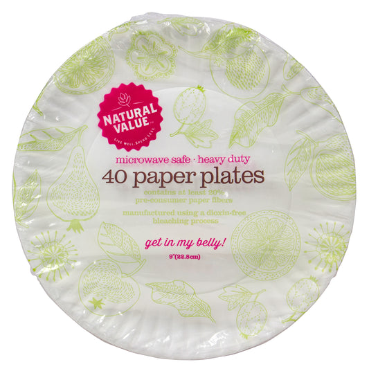 Plates, Heavy Duty Paper 9 inch, Recycled
