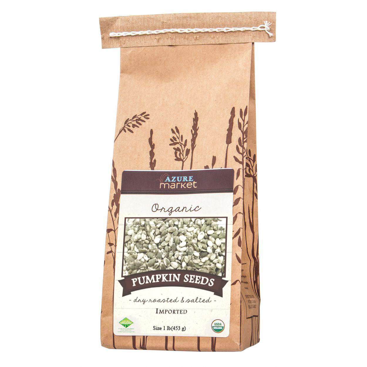Pumpkin Seeds, Dry Roasted, Salted, Organic