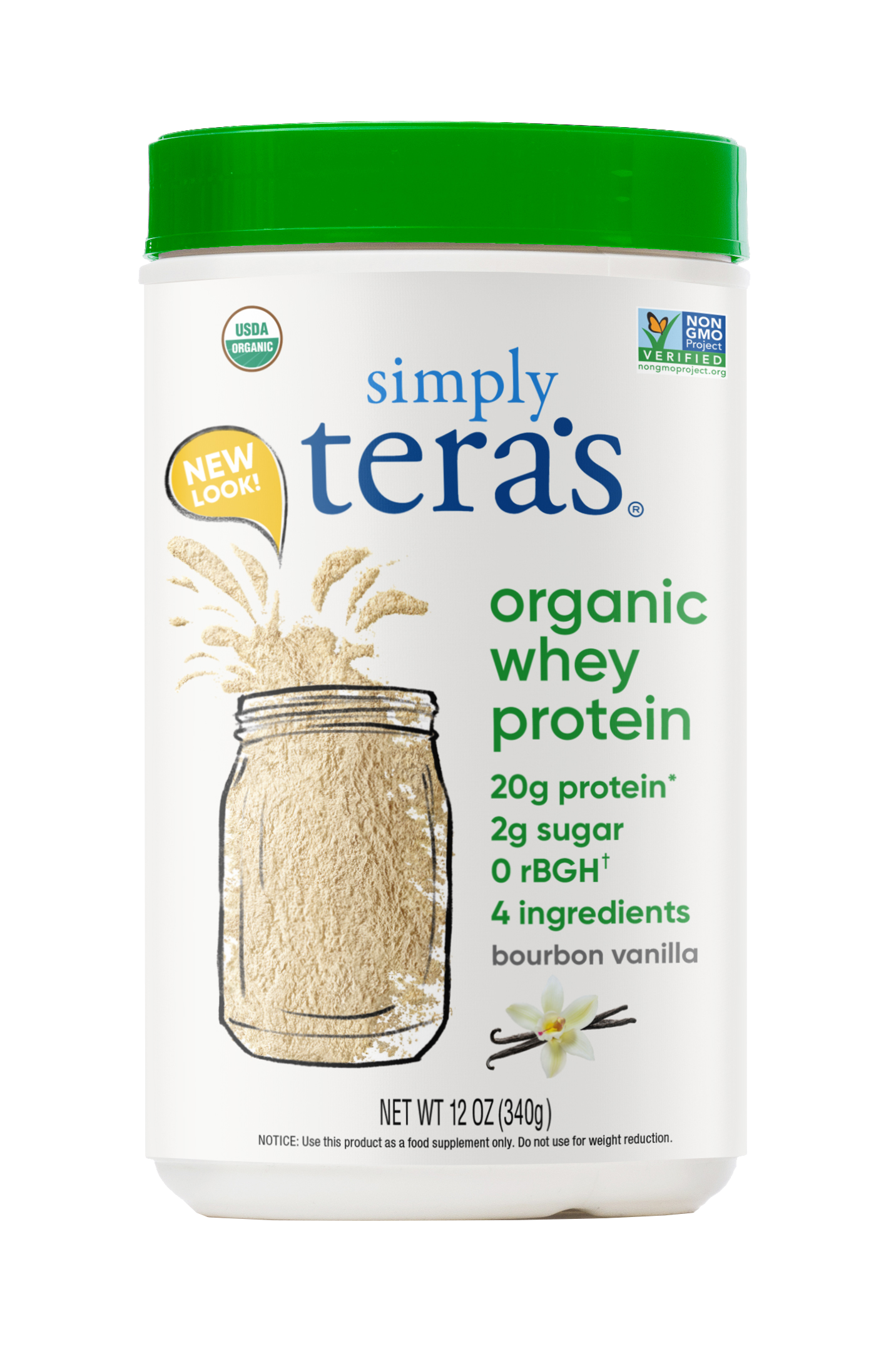 Whey Protein Powder, Grass-fed, Bourbon Vanilla, Organic