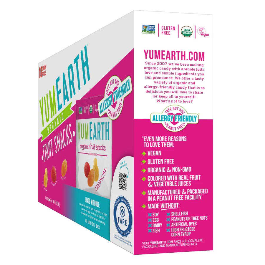 Fruit Snacks, Tropical, Snack Pack, Organic