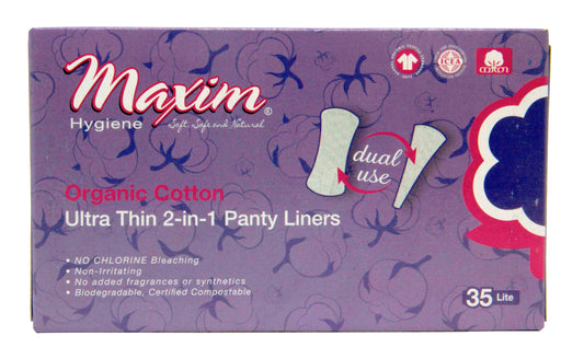 Cotton Ultra-Thin Panty Liners, 2-in-1, Lite, Organic