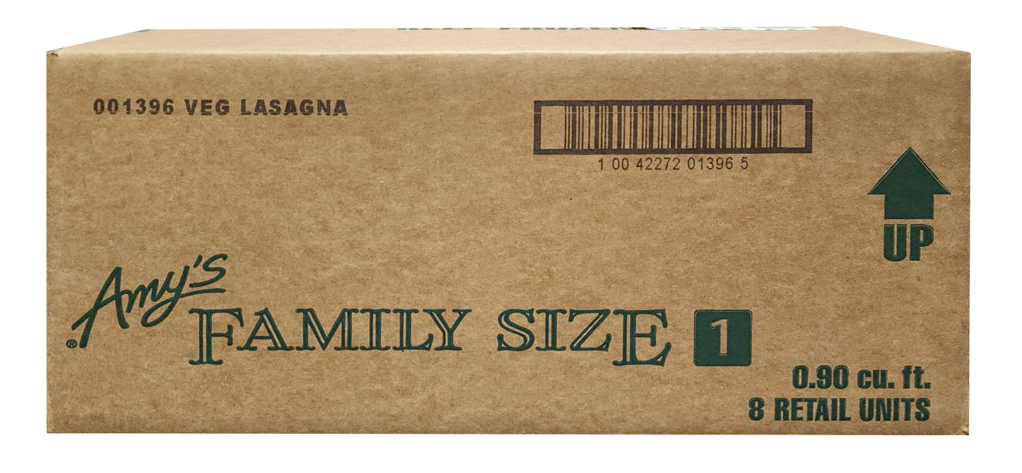 Vegetable Lasagna, Family Size, Frozen
