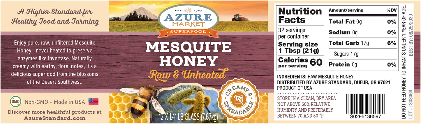 Honey, Raw, Unheated, Mesquite