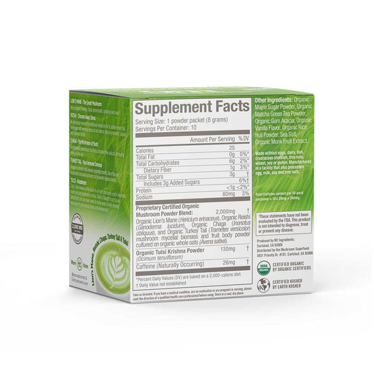Mushroom Matcha Latte Blend, Drink Mix, Organic