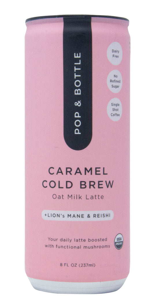 Cold Brew Oat Milk Latte + Funct. Mushrooms, Caramel, Organic