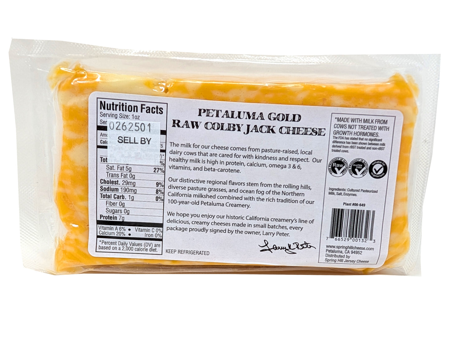 Colby Jack Cheese, Raw, Grass-fed