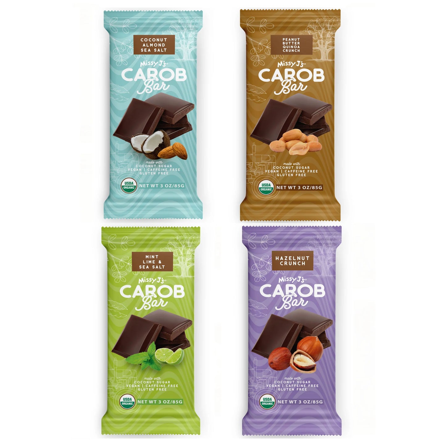Carob Sampler, Candy Bars - 1 each flavor