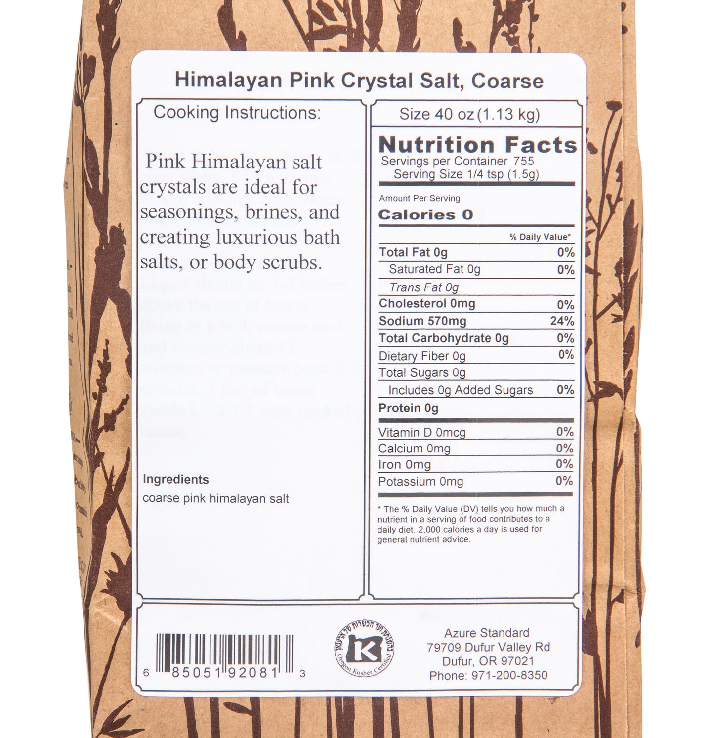 Himalayan Pink Crystal Salt, Coarse