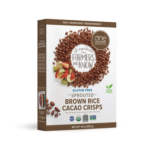 Veganic Sprouted Brown Rice Cacao Crisps Cereal, Organic