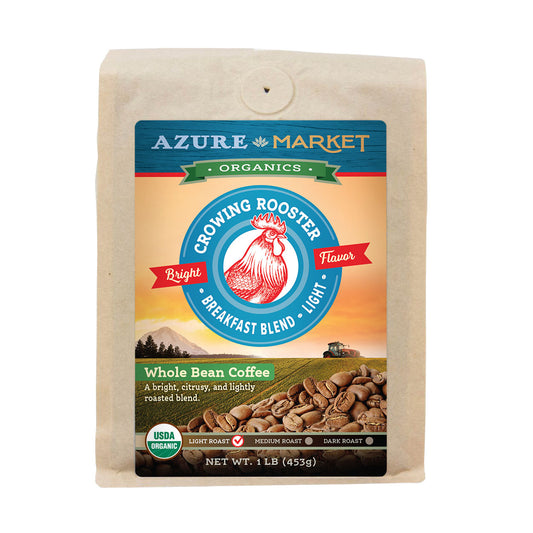 Coffee Whole Bean, Breakfast Blend, Light Roast, Organic