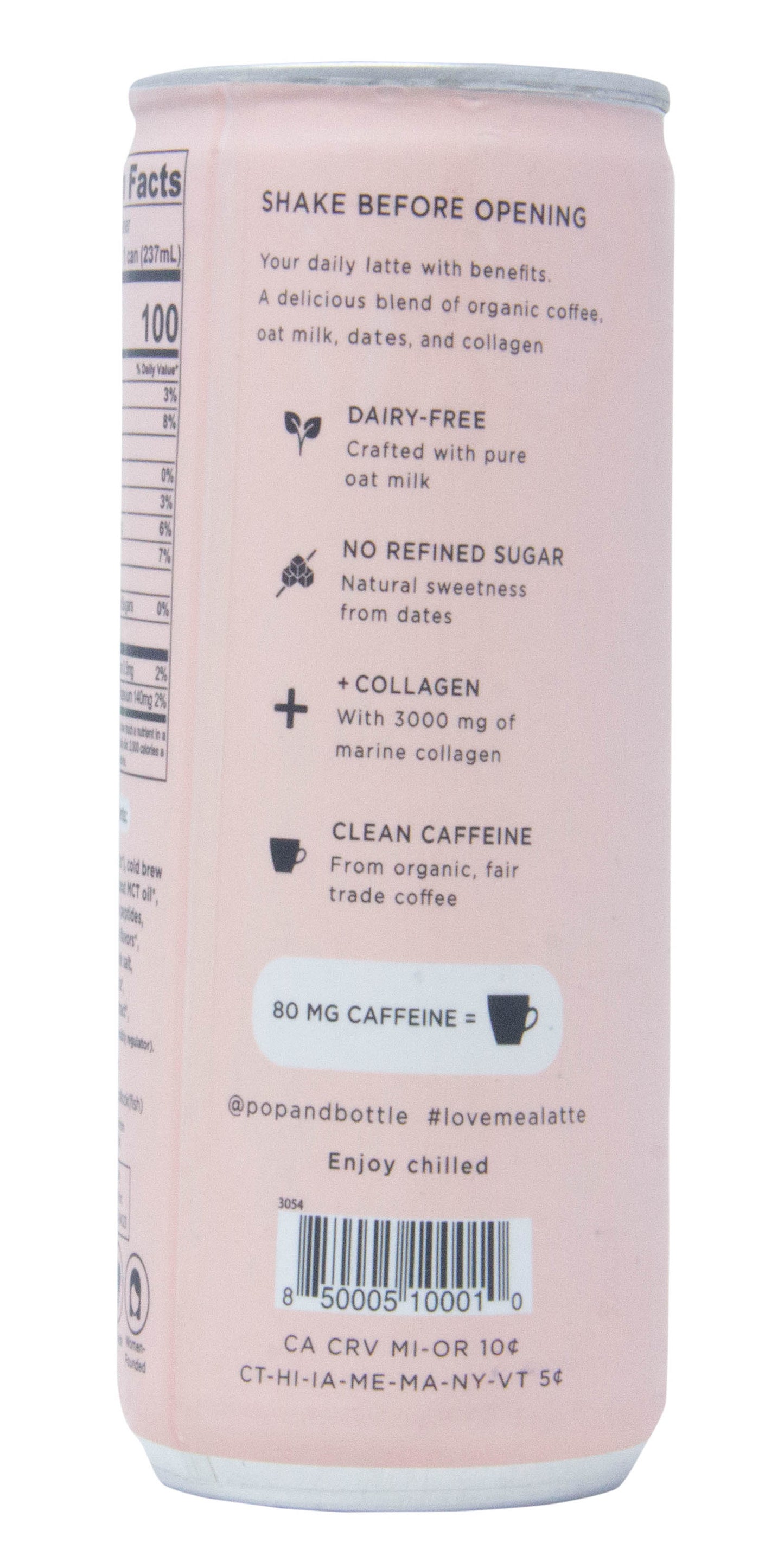 Cold Brew Oat Milk Latte + Collagen, Vanilla, Organic
