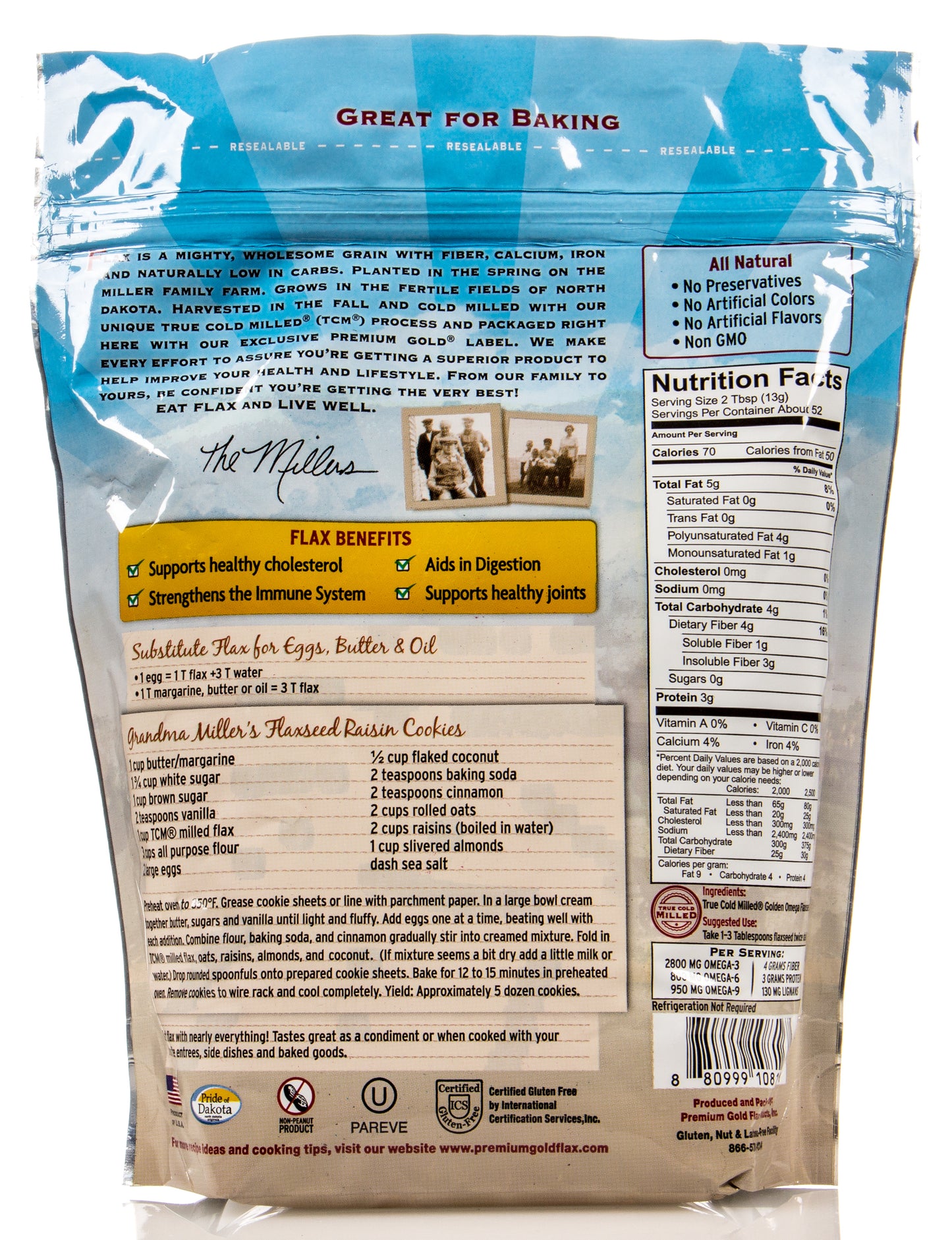 Golden Flaxseed, Fine Ground, True Cold Milled