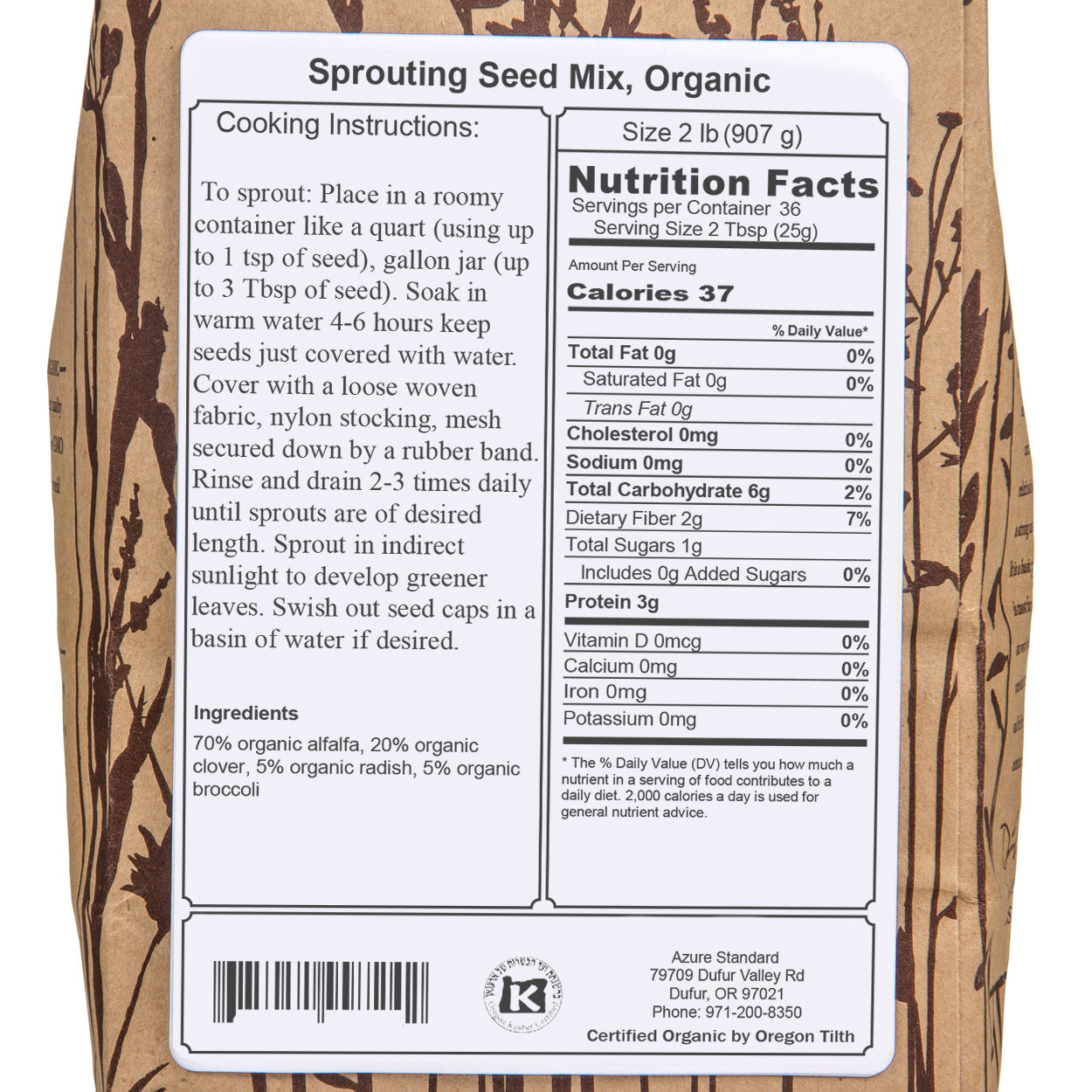 Sprouting Seed Mix, Organic